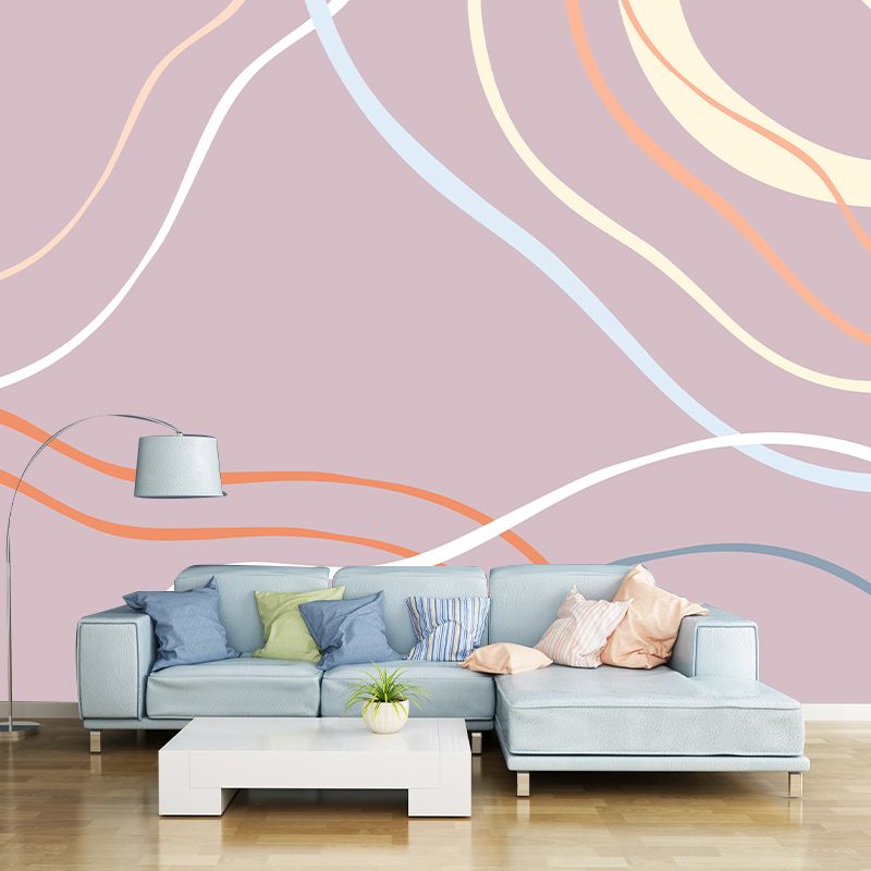 Abstract Curve Illustration Wall Mural Wallpaper Sitting Room Wall Mural