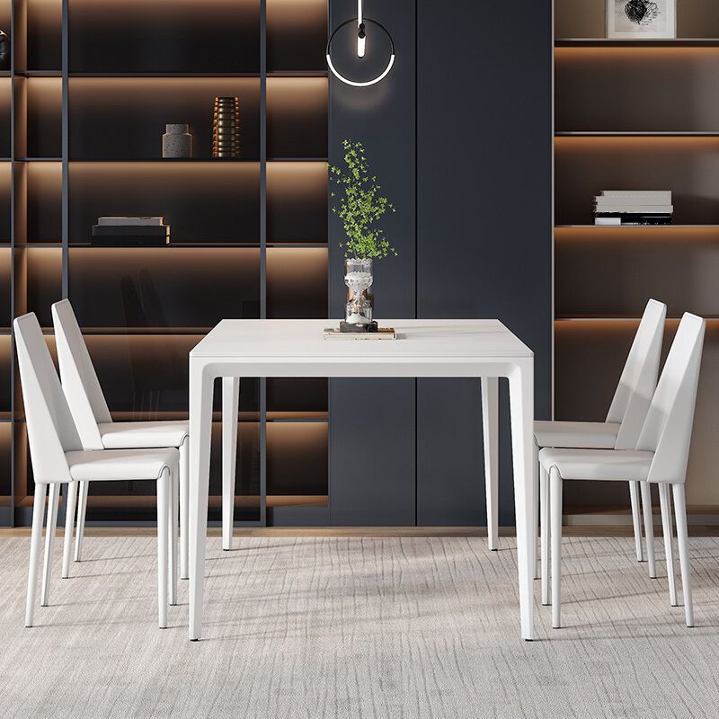 Mesa de piedra sinterizada de estilo moderno 4 Table de rectángulo base de las piernas para el hogar