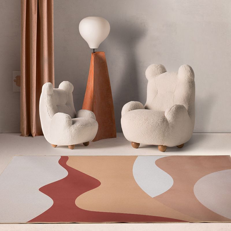 Aprikoseton Home Dekoration Teppich Einfachheit Farbblock gedruckter Fläche Teppich Polyester mit nicht rutscher Backing Teppich