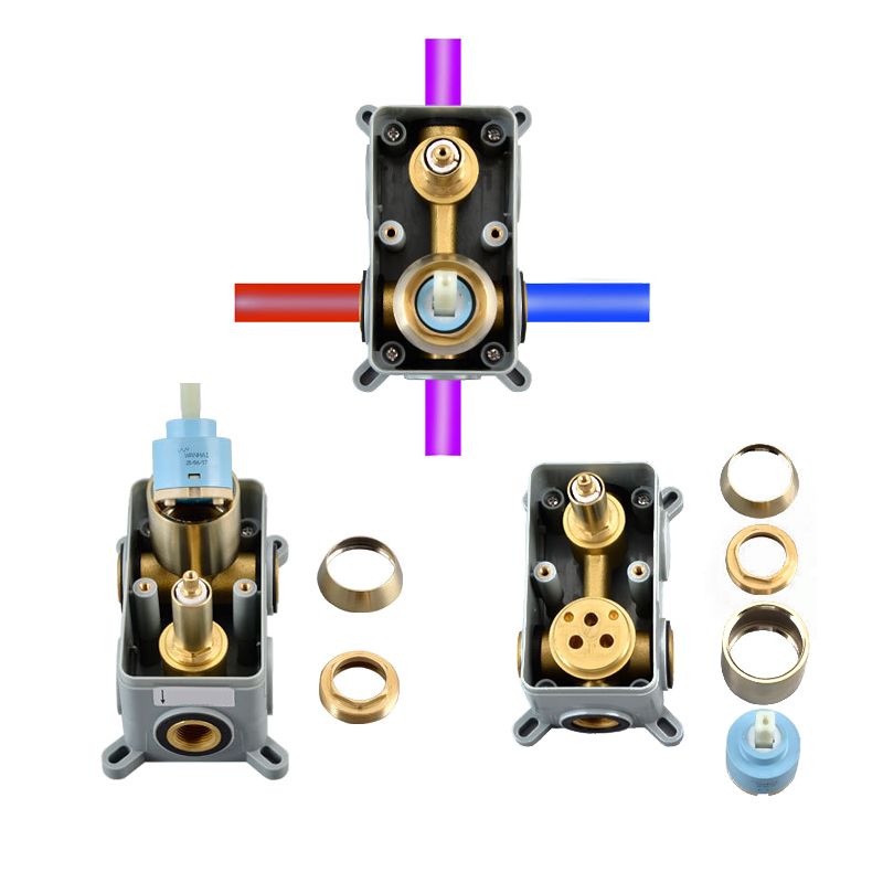 Cold and Hot Wall Mounted Bathtub Faucet Gold Finish Tub Faucet with Shower Head