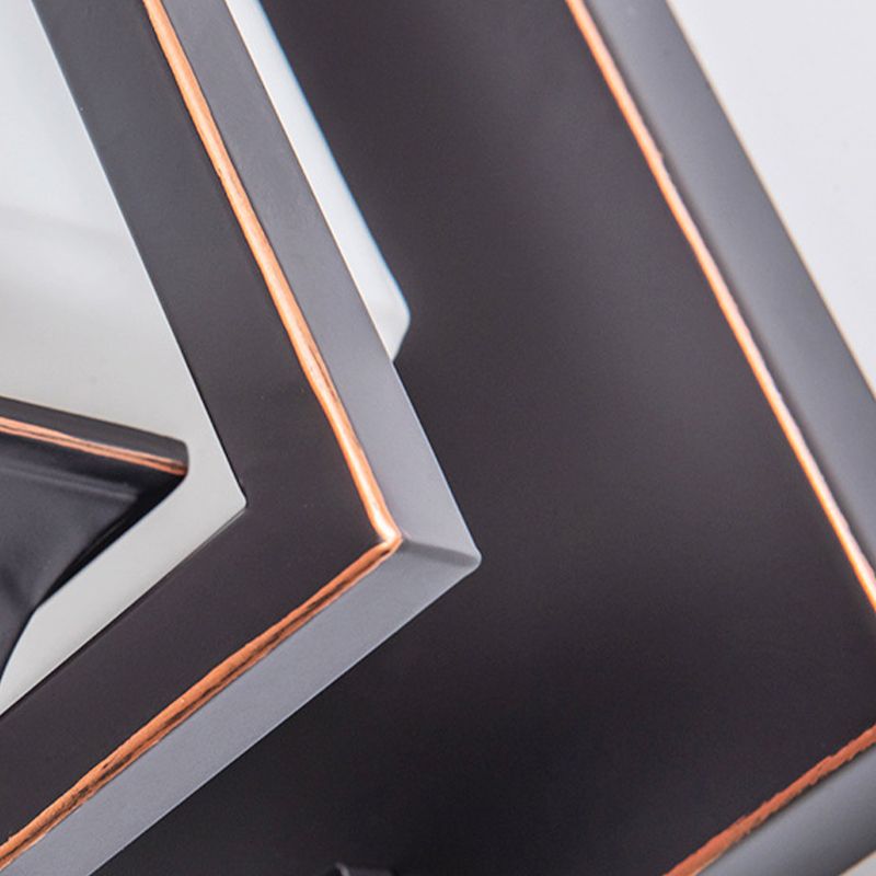 Retro Metal Wall Light Black 1 Light Wall Sconce with White Glass for Living Room