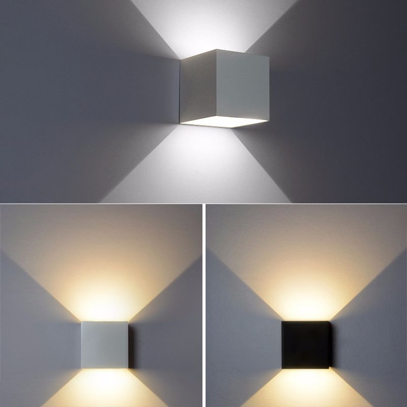 Moderne kreative LED -Wandlampenmeinung Schmiedeeisen geometrische Wandleuchten für Außenräume