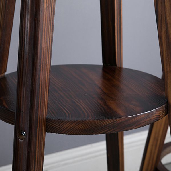 Brown Solid Wood Pub Table Set 1/3 Pcs Bar Table with Wooden Stools