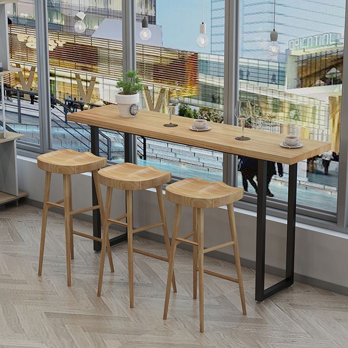 Industrial Style Rectangle Bar Table Solid Wood Bar Dining Table for Dining Room