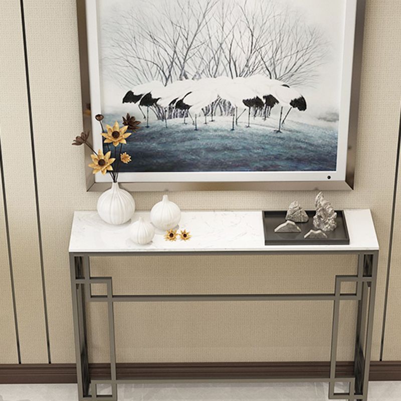Modern Sofa Console Table Antique Finish Console Accent Table in Marble