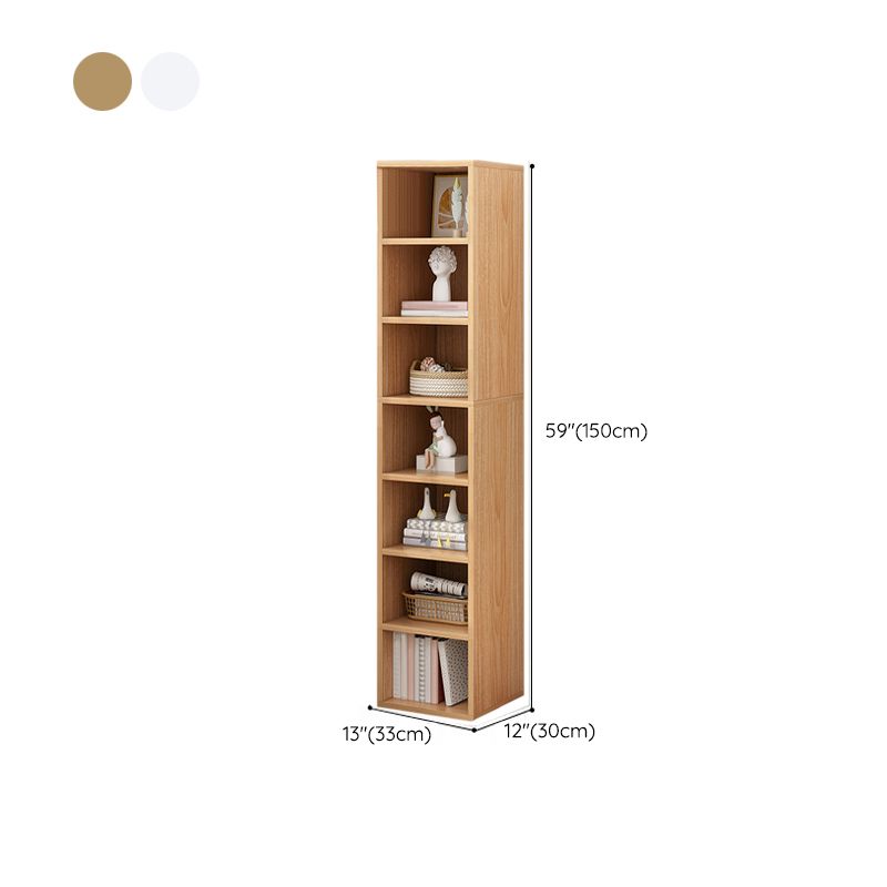 Modern Standard Bookshelf Wood Engineered Bookcase with Rectangular Shelves