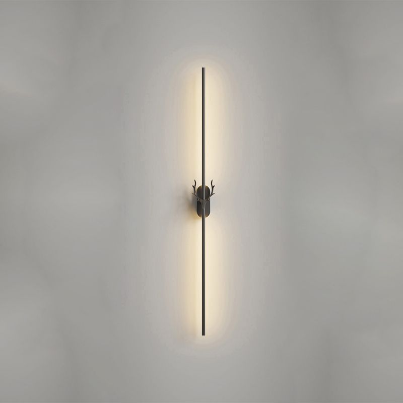 LED Line Shaped Wall Sconce with Antler Metal Simple Modern Indoor Wall Mount Light Fixture
