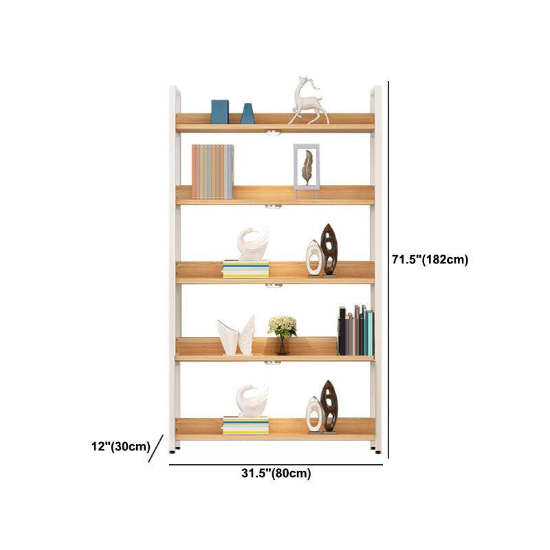Modern Engineered Wood Bookshelf Etagere Open Shelf Vertical Bookcase