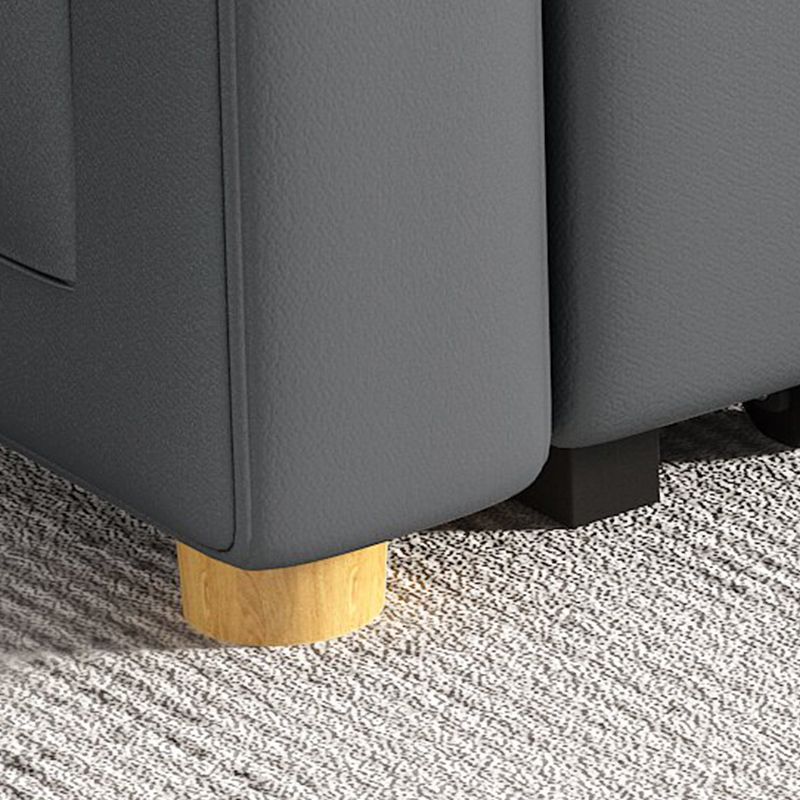 31" Wide Contemporary Futon Sofa Bed Gray Pillow Back Sleeper Sofa