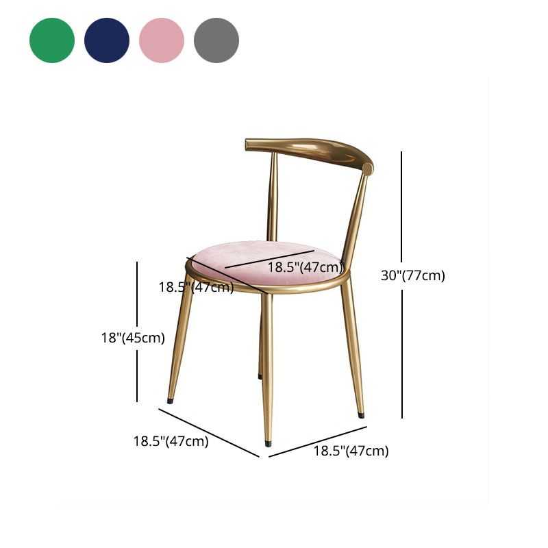 Glam Velvet Dining Room Chair Open Back Dining Side Chair for Restaurant Use