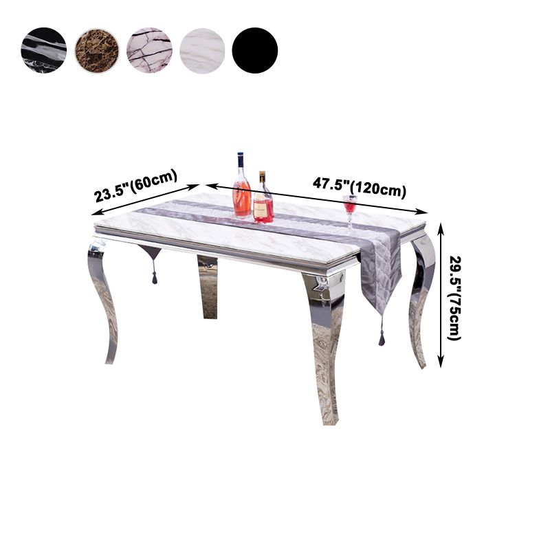 Rectangle Mid-Century Dining Table Four-Color Fixed Table for Dining Room