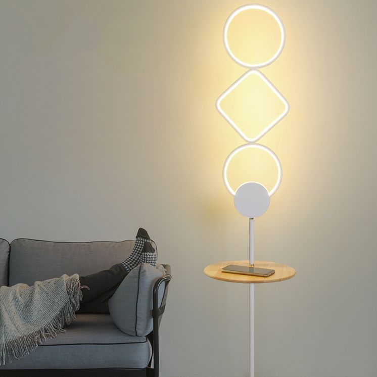 Luz de piso lineal geométrica Simplicidad acrílica Lámpara LED de piso de pie