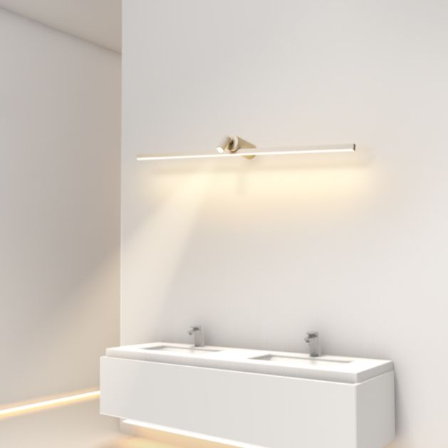 Simplicité Mirror de vanité allongée lumineux luminaires muraux métalliques pour salle de bain