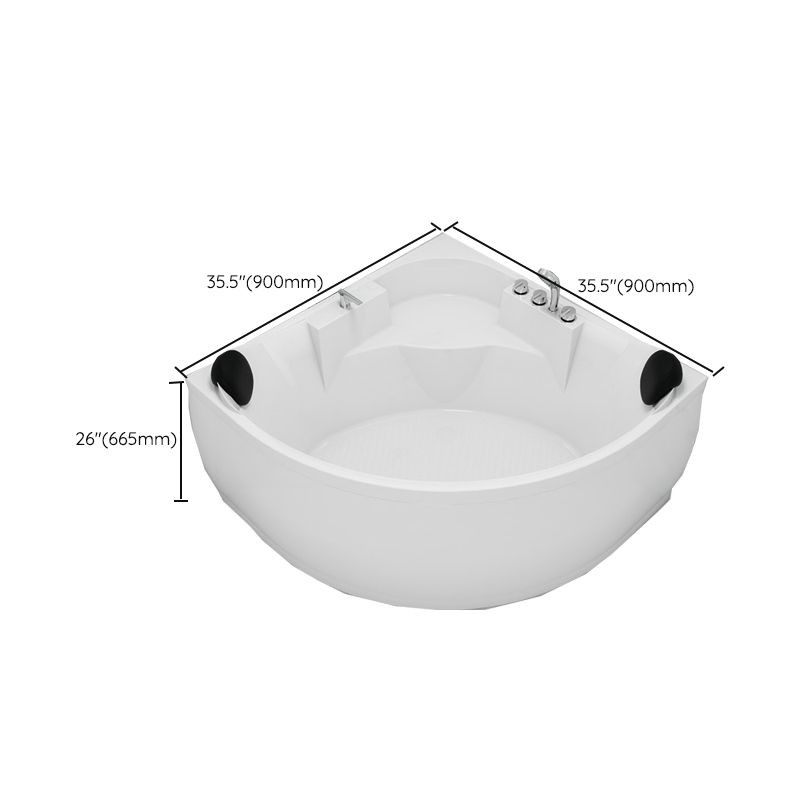 Contemporary Corner Acrylic Bathtub Soaking/Whirlpool Bathtub with Seat