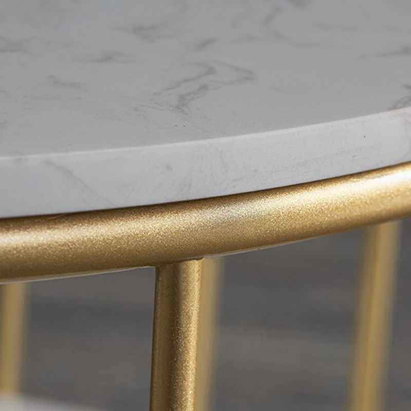 Glam Marble Coffee Cocktail Table Frame Oval Coffee Table for Living Room