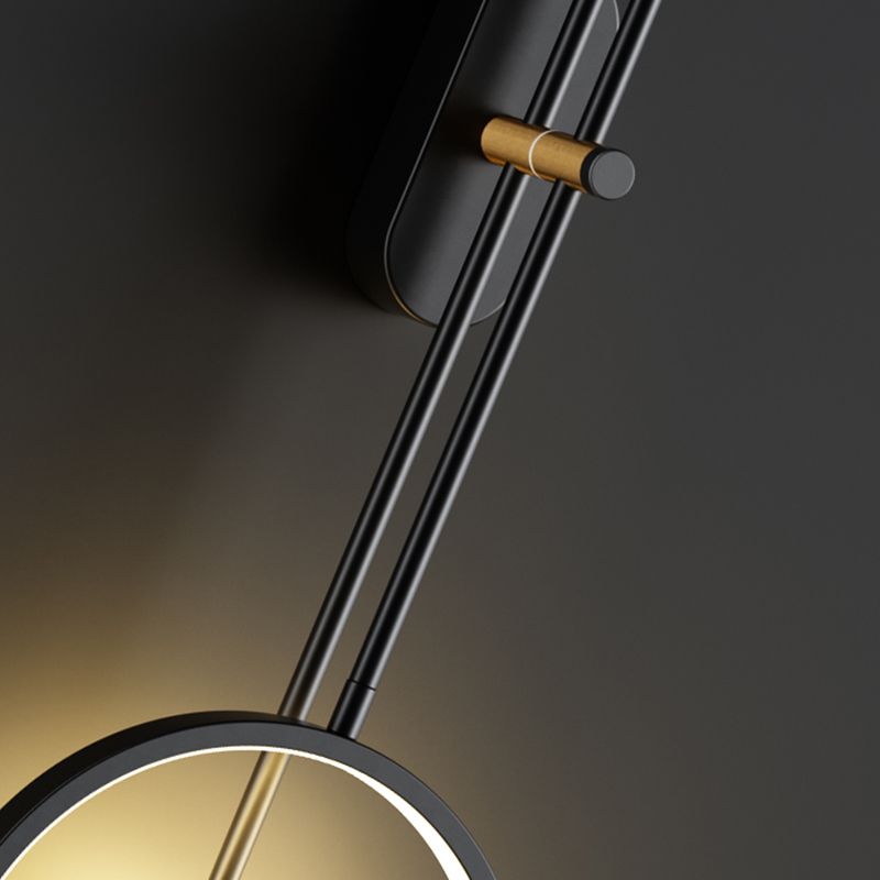 Black Wall Sconce Contemporary Style Wall Light Sconces Metal for Bedroom