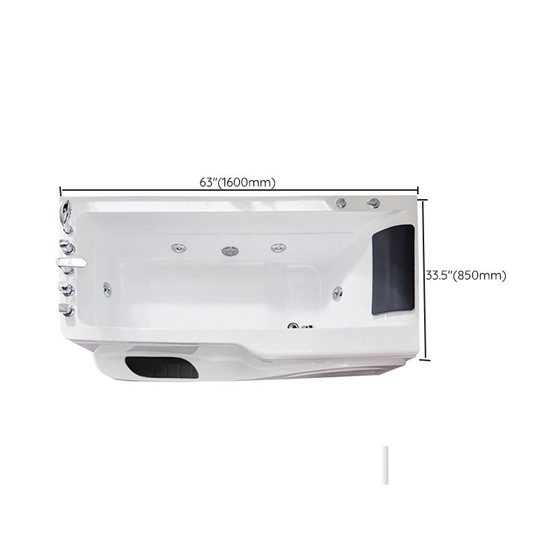 Contemporary Rectangle Bathtub Acrylic Air /Whirlpool/Soaking Bathtub