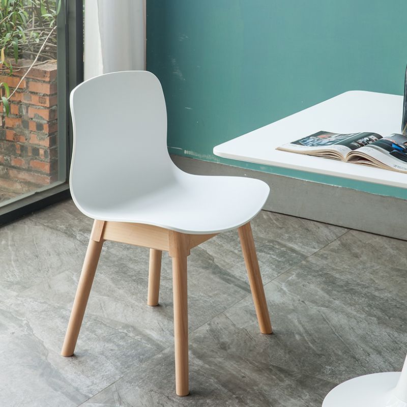 Natural Beech Legs Side Chair Scandinavian Armless Dining Chairs