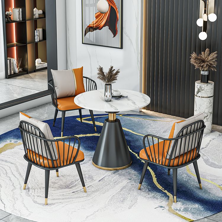 Metal Modern Round Indoor Table Sintered Stone Table for Kitchen