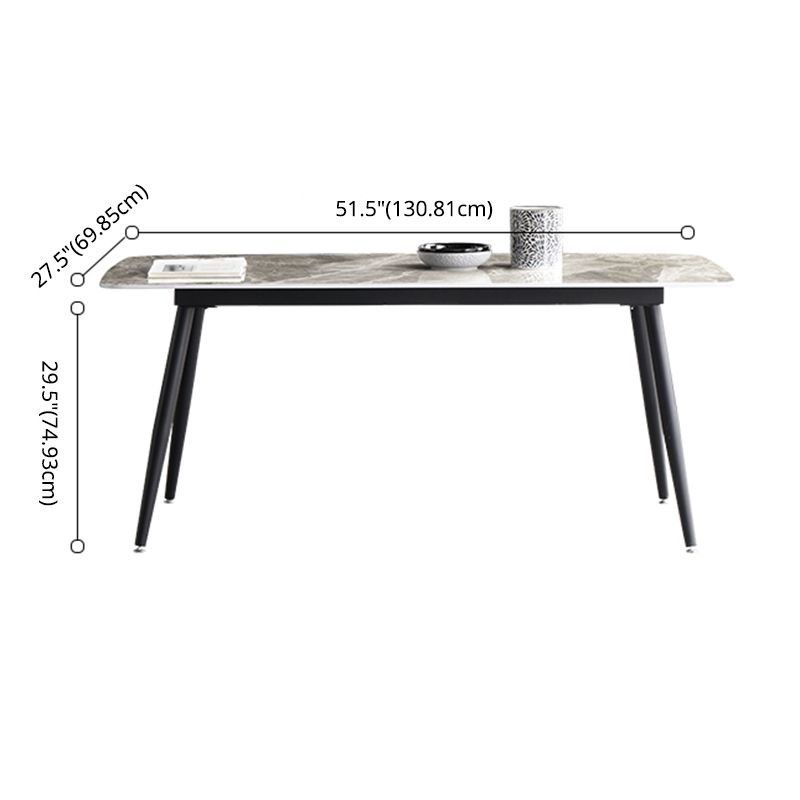 Minimalist Style Dining Table Set with Rectangle Shape Table and Upholstered Chairs