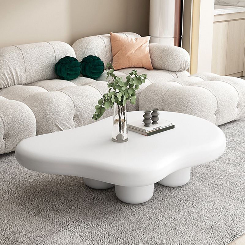 Nordic Irregular 4 Legs Coffee Table 11.8" H Wood Cocktail Table