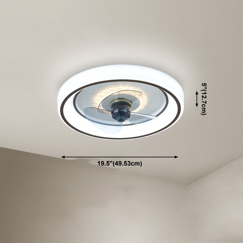 Lampada a ventola a soffitto in metallo in stile semplice per la camera da letto