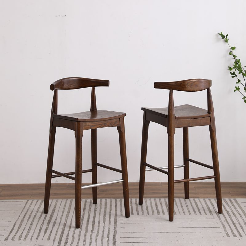 Modern Style Bar-stool Wooden Bar Stool with Wood Legs for Home