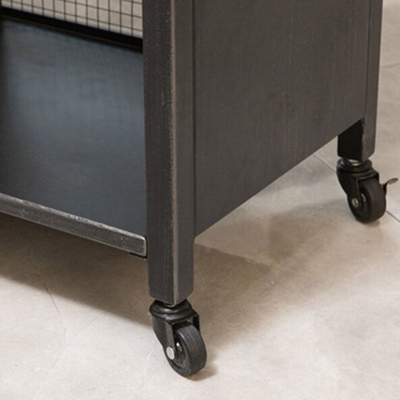 Modern Open Storage Kitchen Trolley Rolling Prep Table with Wine Storage