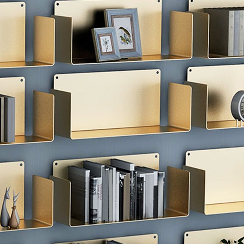 Metal Wall-mount Bookshelf Modern Closed Storage Bookcase with 1 Shelf , 8" D X 8" H