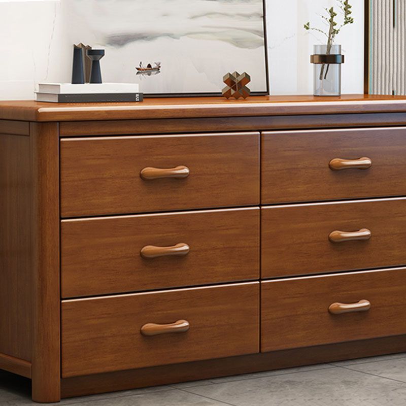 Home Contemporary Storage Chest Rubber Wood Chest with Drawers