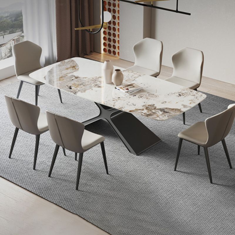 Modern Rectangle Sintered Stone Dining Table Set 1/4/5/6/7 Pieces Dining Set