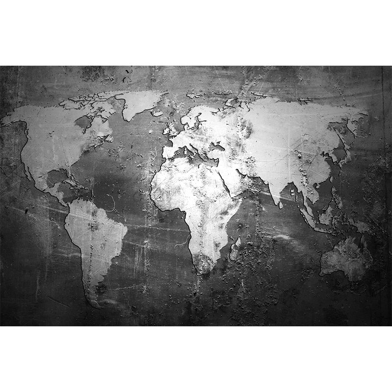 Full Size Illustration Modern Mural Wallpaper with Various World Map in Light Color