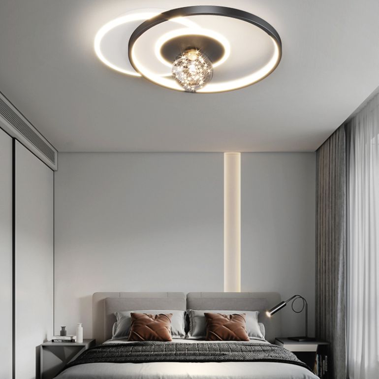 Plafonnier de chambre rond moderne encastré en métal