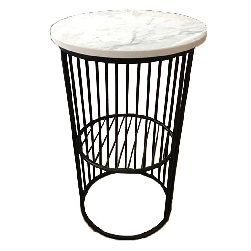 21.6" Tall Modern Style Sofa Side Accent Table Metal Drum End Table