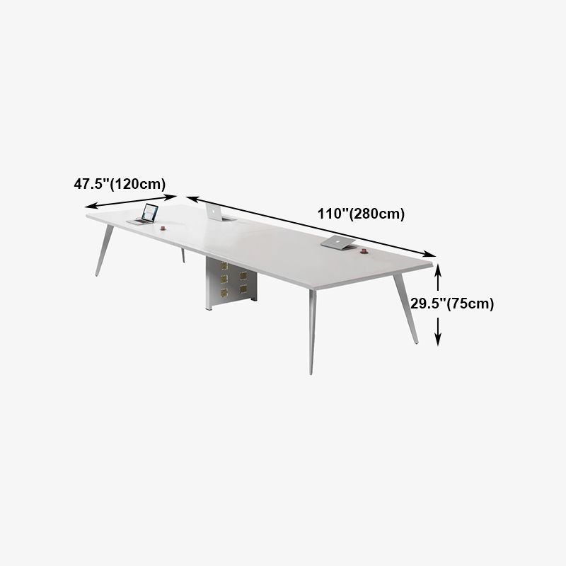 Contemporary Rectangle Dining Table Solid Wood Top Indoor Table with 4 Legs