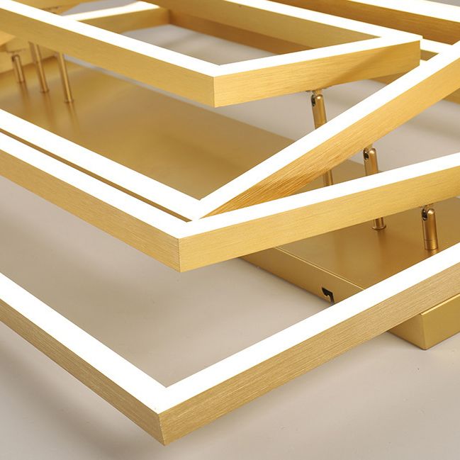 Contemporary Rectangle Flush Light Fixture Metal Flushmount Lighting for Living Room