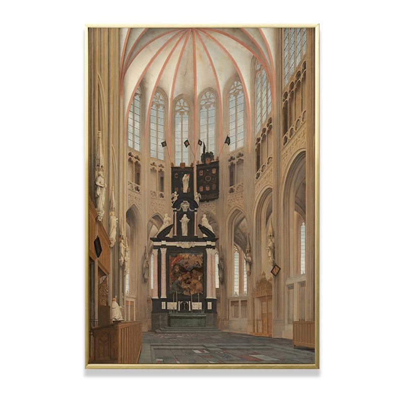 Cathedral Inside View Art Print Global Inspired Textured Living Room Wall Decoration