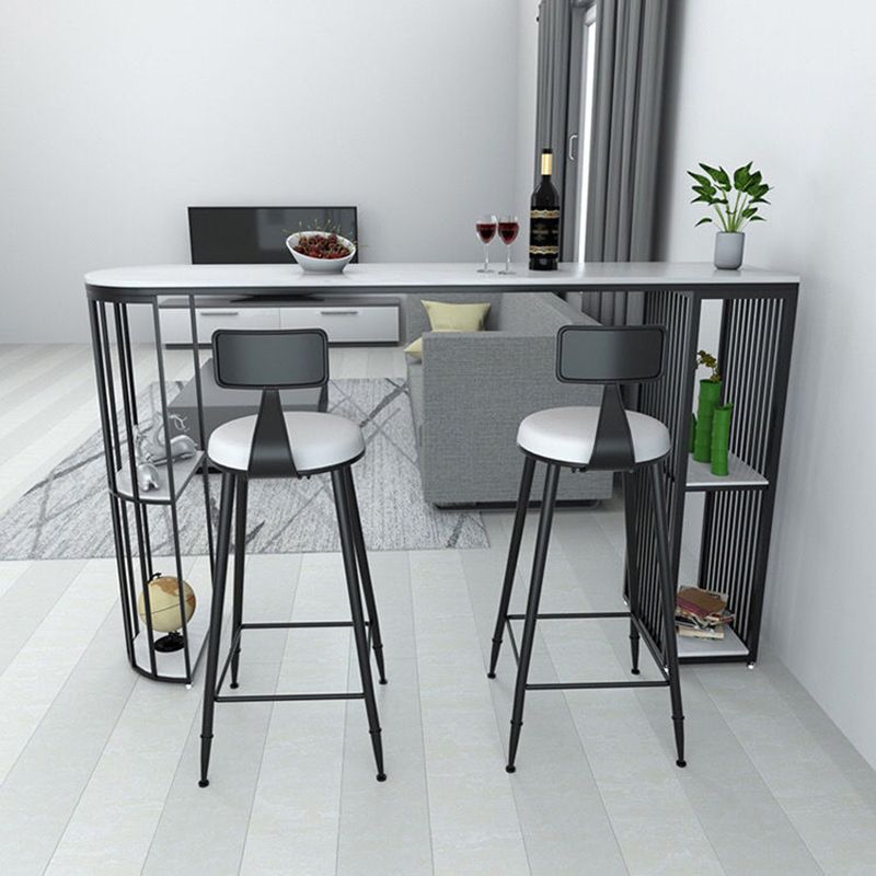 Specialty Pub Table Glam Bar Height Stone Top Bar Table for Living Room