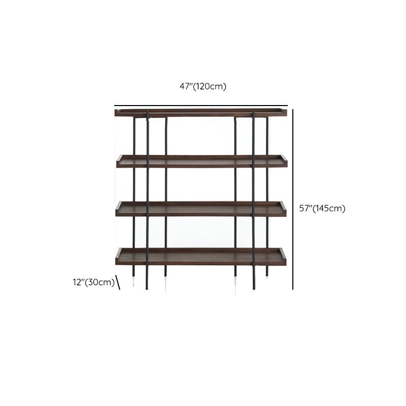 Wooden Standard Bookcase Industrial Open Back Bookshelf with Shelves