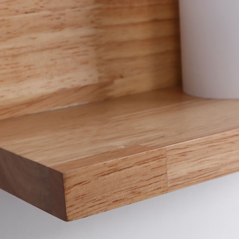 Modern Style Cylinder Shape Wall Light Wood 3 Lights Sconces for Bedroom