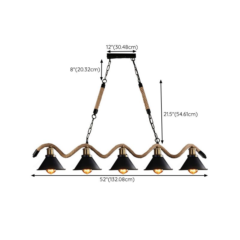 Industrial Hanging Ceiling Light Metal Pendant Lighting Fixtures in Black Finish
