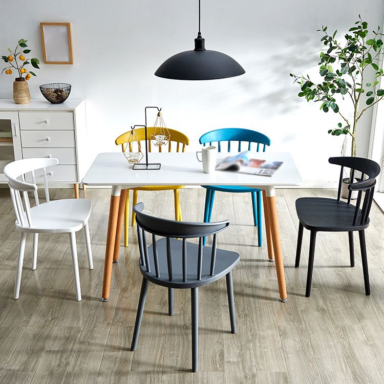 Scandinavian Plastic Dining Kitchen Room Chair Windsor Back Side Chair