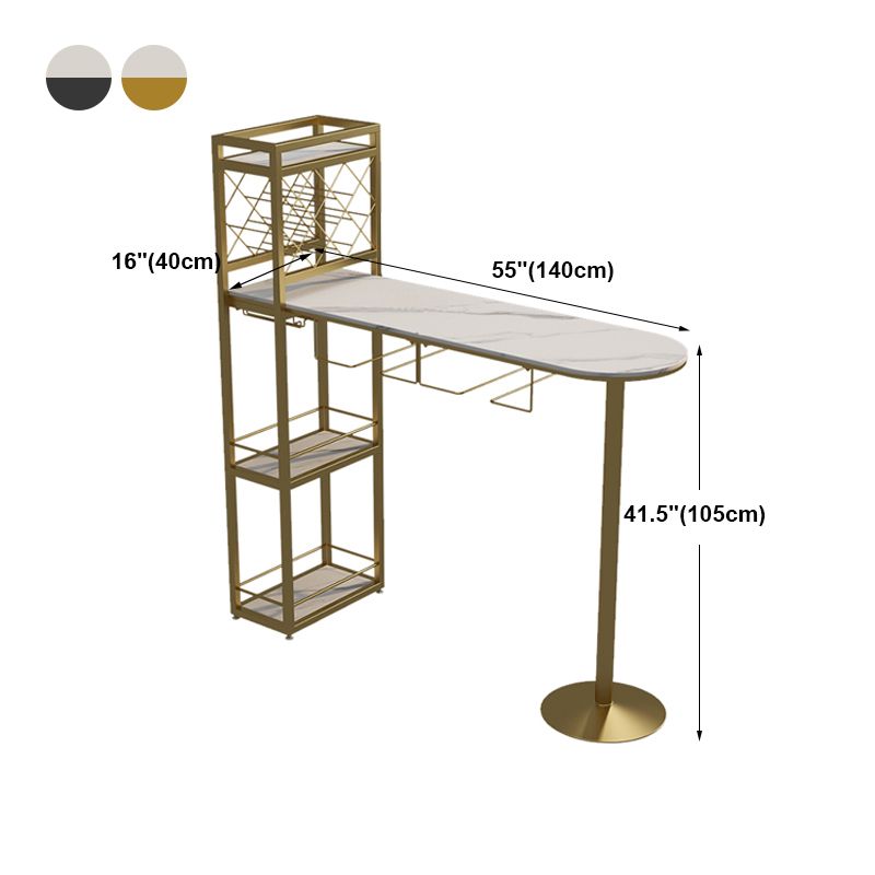 Modern Stone Storage Dining Table Double Pedestal Indoor Patio Bar Table