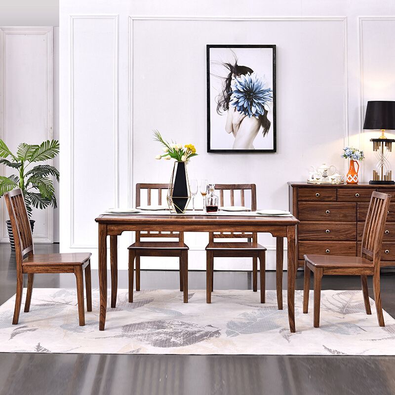 Traditional Rectangle Table Set 1/2/5 Pieces Dining Set for Home