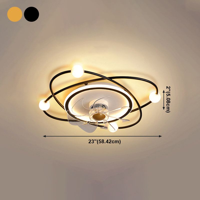 Moderne stilvolle runde Lüfterleuchte Acrylschlafzimmer LED Semi Flush Mount Lampe