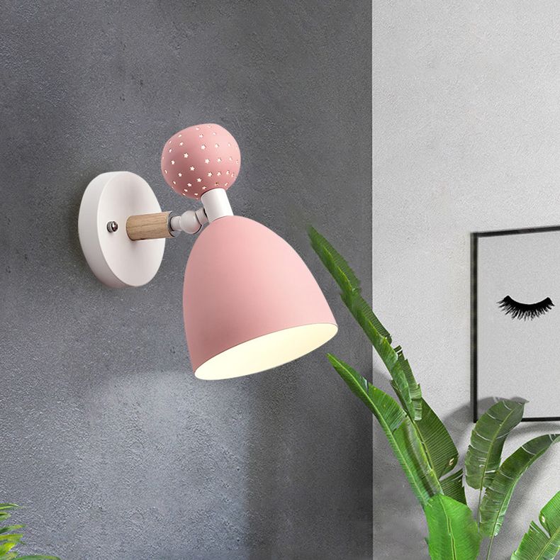 Moderne Nordic Macarons Style Geometric Shade Wall Sconce Metal 1 Approches légères
