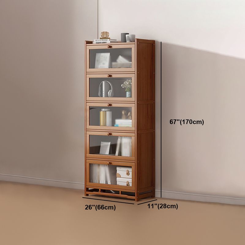 Engineered Wood Barrister Bookcase Contemporary Closed Back Bookshelf with Doors