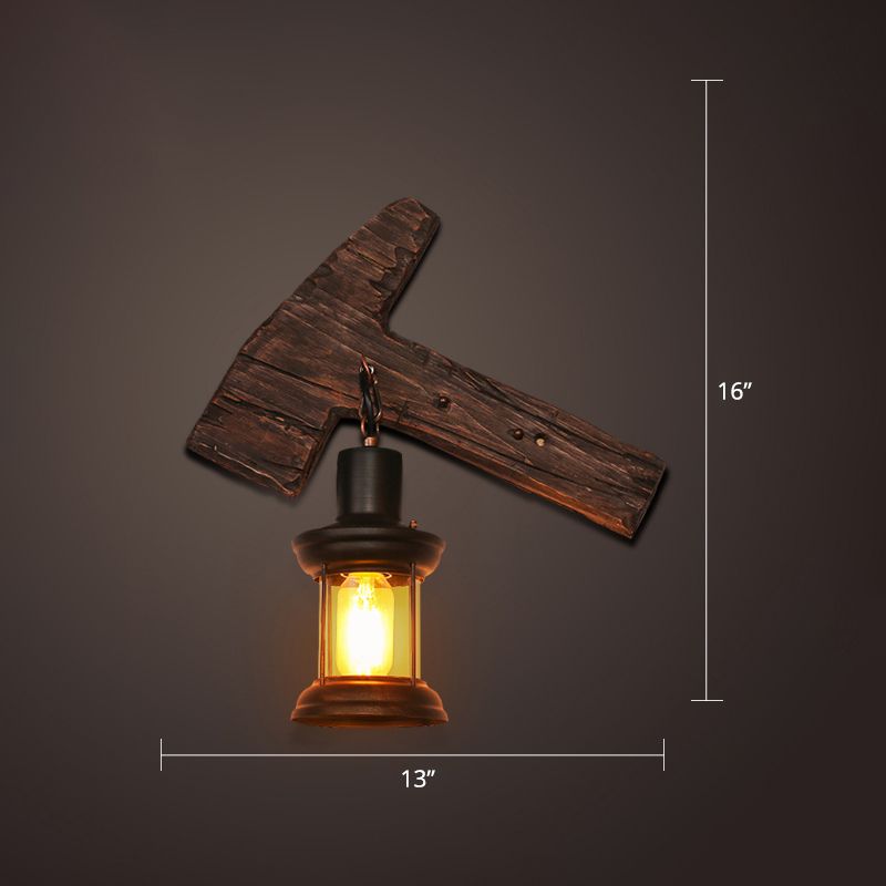 Nautical Geometrical Wall Lamp Wooden Wall Mount Lighting Fixture for Living Room