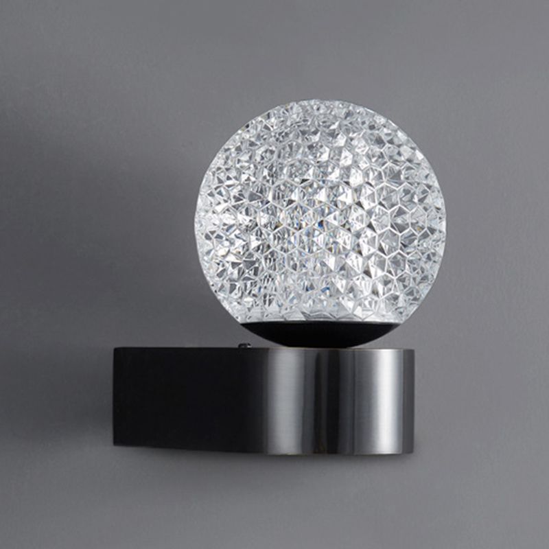 Metal Globe Sconce Light Modern 1-Light Sconce Light Fixture for Bedroom