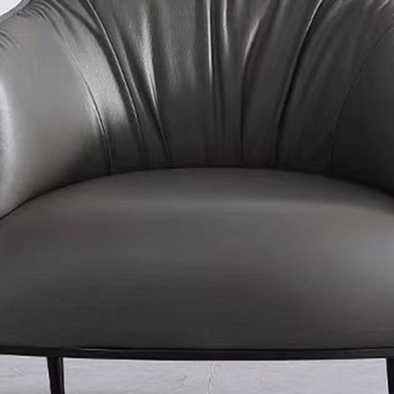 Faux Leather Barrel Accent Chair with Tight Back, 35.43" W √ó 33.86" L √ó 29.92" H